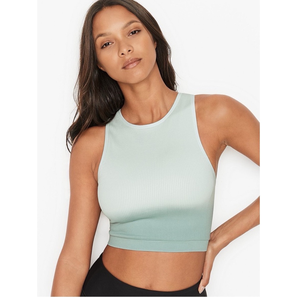Victoria Secret Active Seamless Lined Sports Bra Cropped Tank Top Size Small